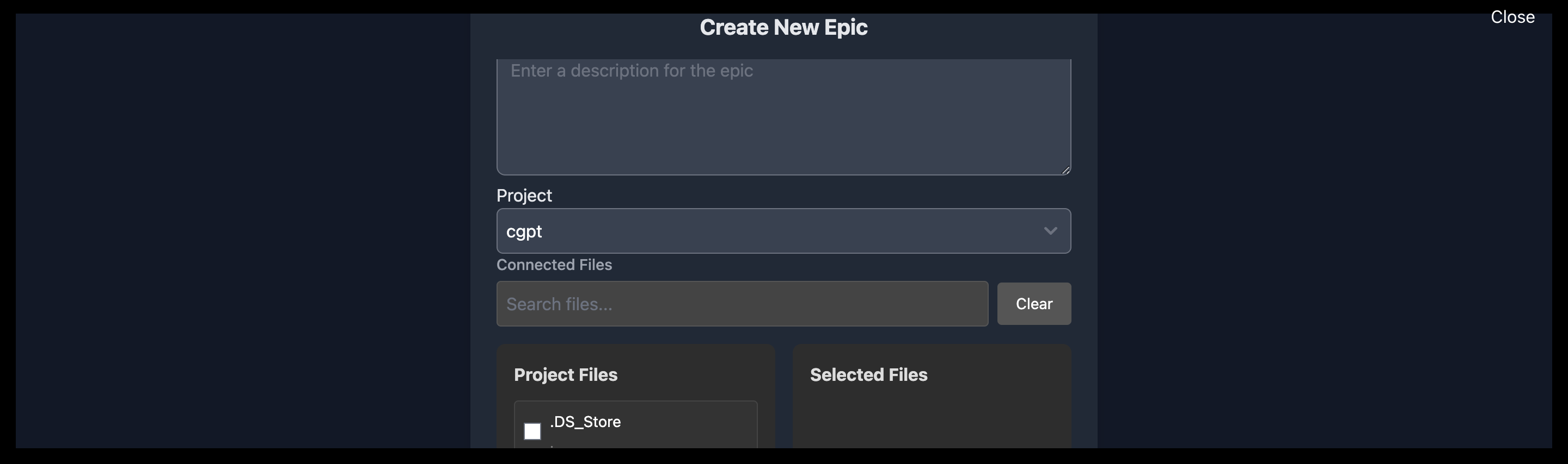 Create New Epic